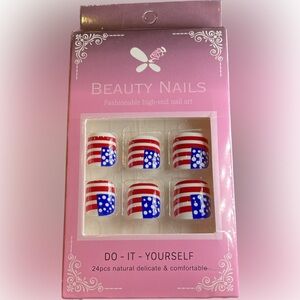 American Flag Press-On Nails